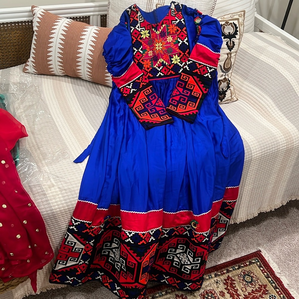Royal Blue Afghan Maxi